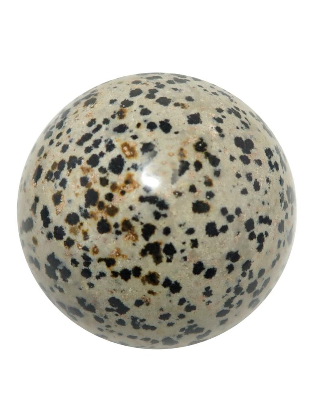 Dalmatian Jasper Sphere The Good Spot Crystal Ball Spotted Black White Stone Orb - Picture 2 of 5